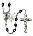 St. Michael/Air Force 8x6mm Black Onyx Rosary R6006S-8076S1