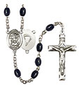St. Michael/Paratrooper 8x6mm Black Onyx Rosary R6006S-8076S7