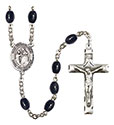 San Juan de Dios 8x6mm Black Onyx Rosary R6006S-8112SP