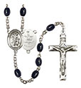 Guardian Angel/Army 8x6mm Black Onyx Rosary R6006S-8118S2