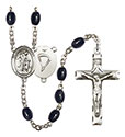 Guardian Angel/Paratrooper 8x6mm Black Onyx Rosary R6006S-8118S7