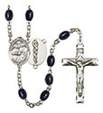 Sts. Cosmas &amp; Damian/Doctors 8x6mm Black Onyx Rosary R6006S-8132S8