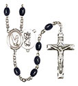 St. Christopher/Gymnastics 8x6mm Black Onyx Rosary R6006S-8142
