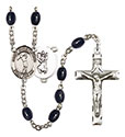 St. Christopher/Golf 8x6mm Black Onyx Rosary R6006S-8152