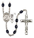 St. Christopher/Soccer 8x6mm Black Onyx Rosary R6006S-8154