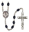 Virgen del Fatima 8x6mm Black Onyx Rosary R6006S-8205SP