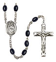 Holy Family 8x6mm Black Onyx Rosary R6006S-8218