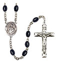 Virgen del Carmen 8x6mm Black Onyx Rosary R6006S-8243SP
