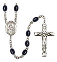 St. Walter of Pontoise 8x6mm Black Onyx Rosary R6006S-8285