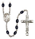 St. Amelia 8x6mm Black Onyx Rosary R6006S-8313