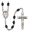 St. Catherine of Alexandria 8x6mm Black Onyx Rosary R6006S-8343