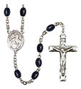 Sts. Peter &amp; Paul 8x6mm Black Onyx Rosary R6006S-8410