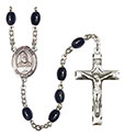 St. Fabian 8x6mm Black Onyx Rosary R6006S-8427