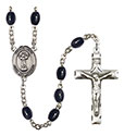 Divino Nino 8x6mm Black Onyx Rosary R6006S-8443SP