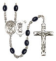 St. Christopher/Dance 8x6mm Black Onyx Rosary R6006S-8512