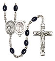 St. Sebastian/Basketball 8x6mm Black Onyx Rosary R6006S-8602