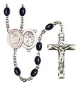 St. Sebastian/Gymnastics 8x6mm Black Onyx Rosary R6006S-8613