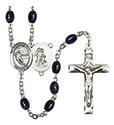 Guardian Angel/Hockey 8x6mm Black Onyx Rosary R6006S-8704