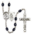 Guardian Angel/Tennis 8x6mm Black Onyx Rosary R6006S-8705