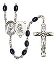Guardian Angel/Softball 8x6mm Black Onyx Rosary R6006S-8707