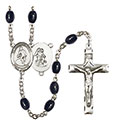 Guardian Angel/Wrestling 8x6mm Black Onyx Rosary R6006S-8708