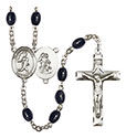 Guardian Angel/Track&amp;Field-Men 8x6mm Black Onyx Rosary R6006S-8709