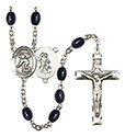 Guardian Angel/Swimming 8x6mm Black Onyx Rosary R6006S-8711