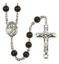 St. Martin de Porres 7mm Black Onyx Rosary R6007S-8089