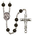 Santa Teresita 7mm Black Onyx Rosary R6007S-8106SP