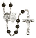 Guardian Angel/Army 7mm Black Onyx Rosary R6007S-8118S2
