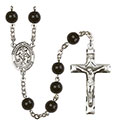 Angel de la Guardia 7mm Black Onyx Rosary R6007S-8118SP