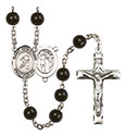 St. Sebastian/Soccer 7mm Black Onyx Rosary R6007S-8164