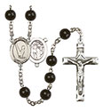 St. Sebastian/Gymnastics 7mm Black Onyx Rosary R6007S-8172