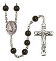 Virgen de Guadalupe 7mm Black Onyx Rosary R6007S-8206SP