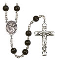 Virgen del Lourdes 7mm Black Onyx Rosary R6007S-8288SP