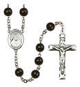 St. Alphonsa of India 7mm Black Onyx Rosary R6007S-8406