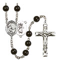 St. Christopher/Soccer 7mm Black Onyx Rosary R6007S-8503