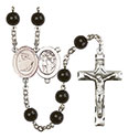 St. Sebastian/Gymnastics 7mm Black Onyx Rosary R6007S-8613