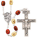 Rosary St. Francis of Assisi with Wood Beads SR3970
